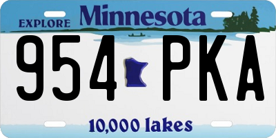 MN license plate 954PKA