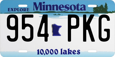 MN license plate 954PKG