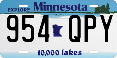 MN license plate 954QPY