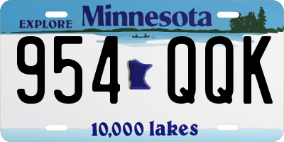 MN license plate 954QQK