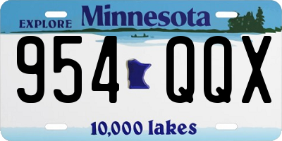 MN license plate 954QQX