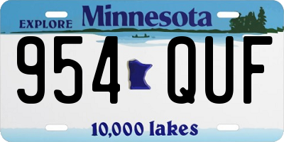 MN license plate 954QUF