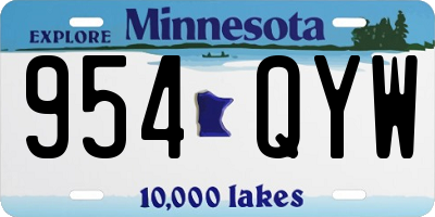 MN license plate 954QYW