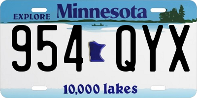 MN license plate 954QYX