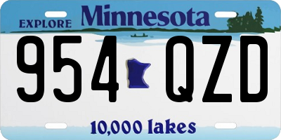 MN license plate 954QZD