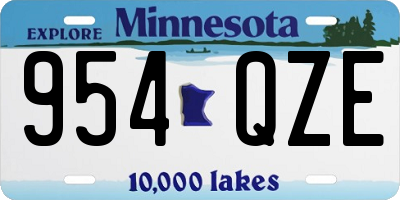 MN license plate 954QZE