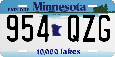 MN license plate 954QZG