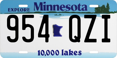 MN license plate 954QZI