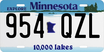 MN license plate 954QZL