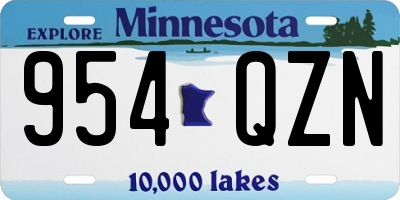 MN license plate 954QZN