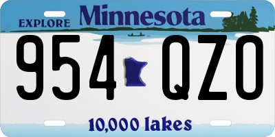 MN license plate 954QZO