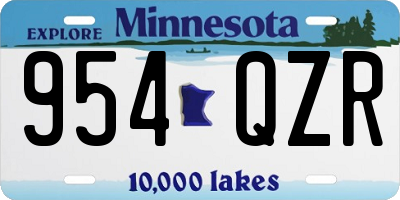 MN license plate 954QZR