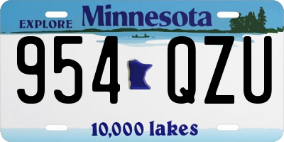 MN license plate 954QZU