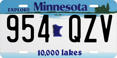 MN license plate 954QZV
