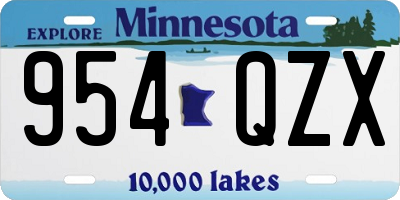 MN license plate 954QZX