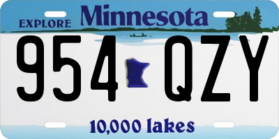 MN license plate 954QZY