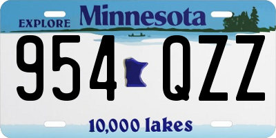 MN license plate 954QZZ