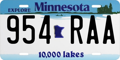 MN license plate 954RAA