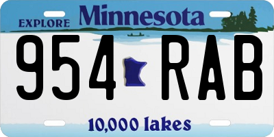 MN license plate 954RAB