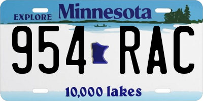 MN license plate 954RAC