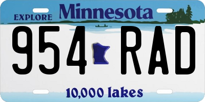 MN license plate 954RAD