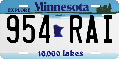 MN license plate 954RAI