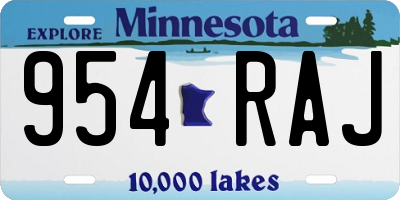 MN license plate 954RAJ