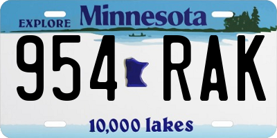 MN license plate 954RAK