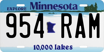 MN license plate 954RAM