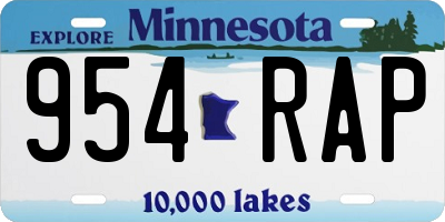 MN license plate 954RAP