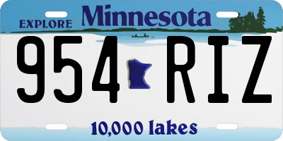 MN license plate 954RIZ