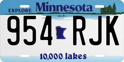 MN license plate 954RJK