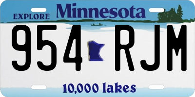 MN license plate 954RJM
