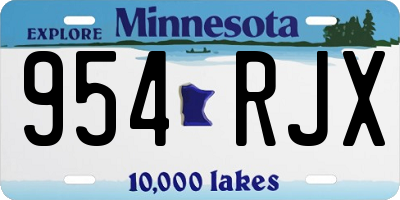 MN license plate 954RJX