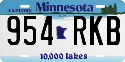 MN license plate 954RKB