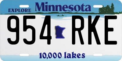 MN license plate 954RKE