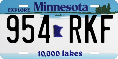 MN license plate 954RKF