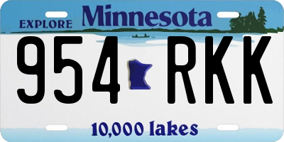 MN license plate 954RKK