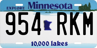 MN license plate 954RKM