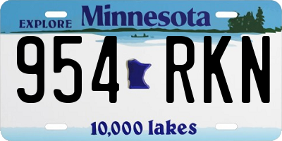 MN license plate 954RKN