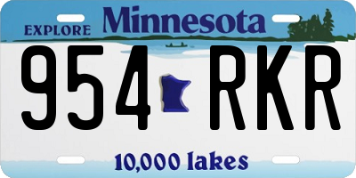MN license plate 954RKR