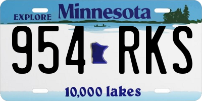 MN license plate 954RKS