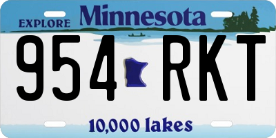 MN license plate 954RKT