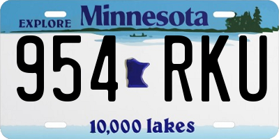 MN license plate 954RKU
