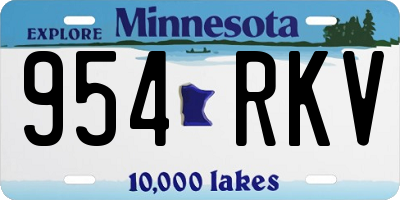 MN license plate 954RKV