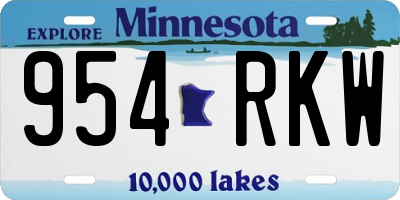 MN license plate 954RKW