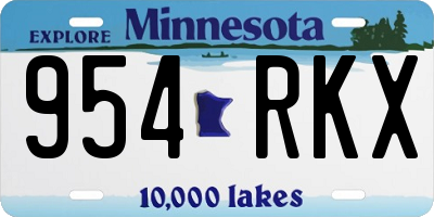 MN license plate 954RKX