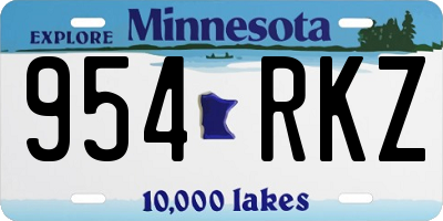 MN license plate 954RKZ