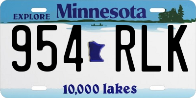 MN license plate 954RLK