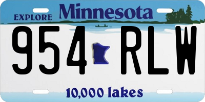 MN license plate 954RLW